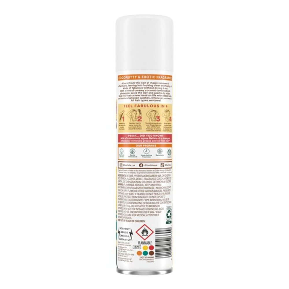 NEW Lot of 2x [Batiste] TROPICAL Scent Dry Shampoo - Full size, not travel! - Picture 6 of 9